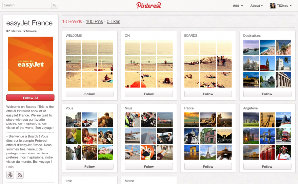 Pinterest : EasyJet France
