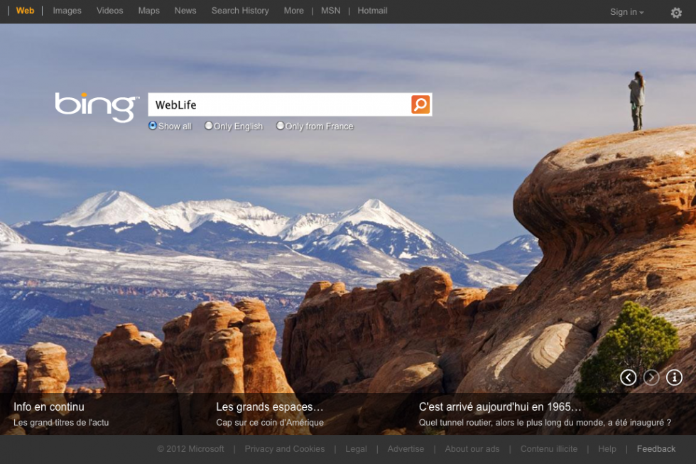 Bing : Nouvelle interface utilisateur pour le moteur - WebLife