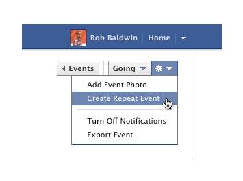 Facebook : Création d'évènements récurrents 